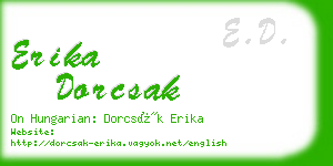 erika dorcsak business card